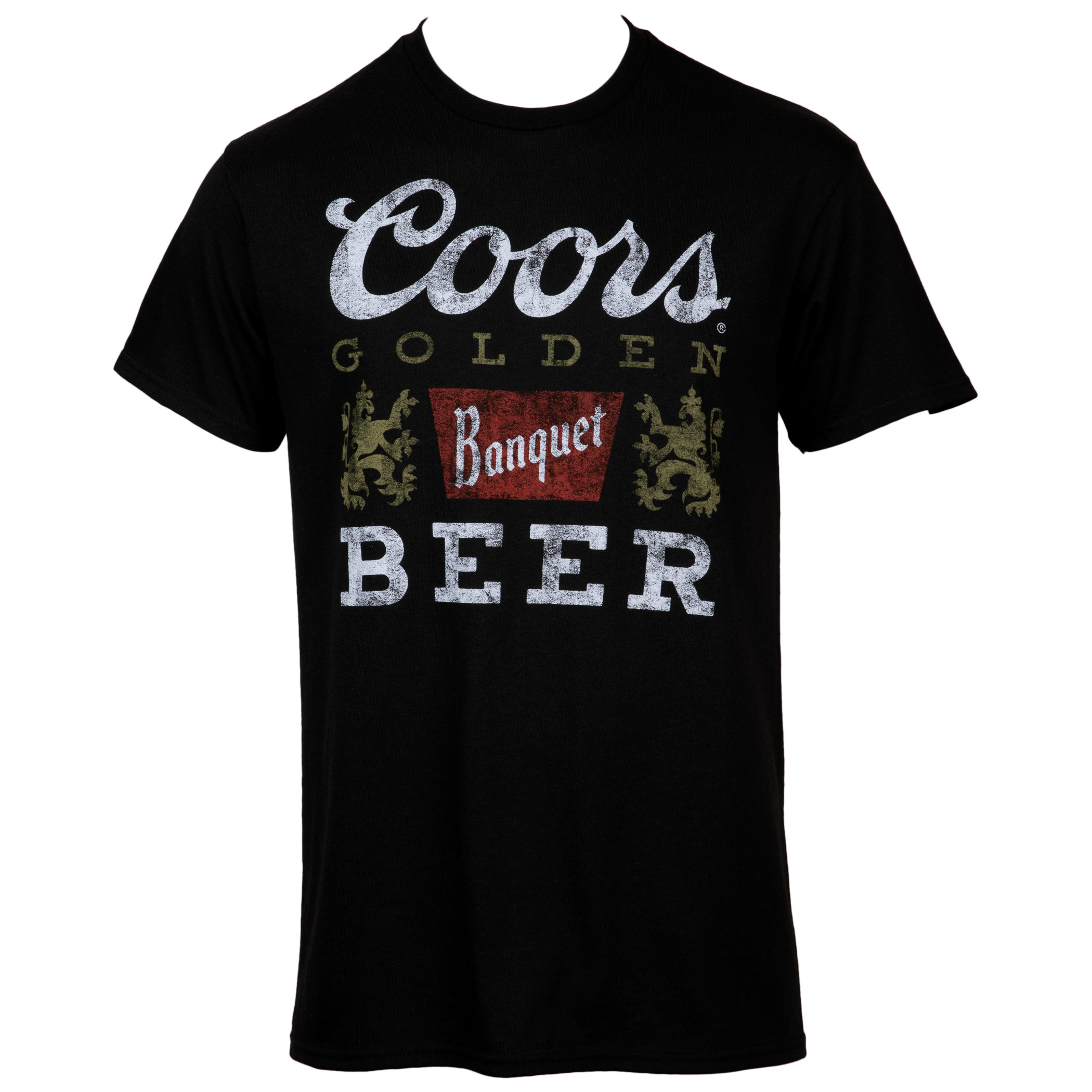 Coors Golden Banquet Beer Logo Distressed Black Colorway T-Shirt